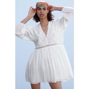 Zara Lace The Penny Dress Babydoll White XXL Mini NWT